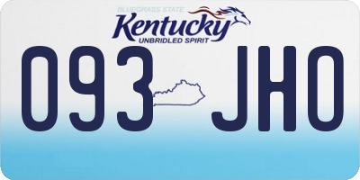 KY license plate 093JHO