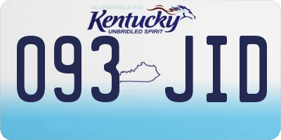 KY license plate 093JID