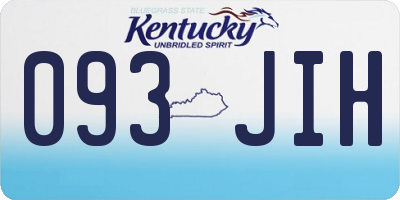 KY license plate 093JIH