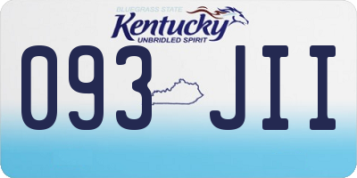 KY license plate 093JII