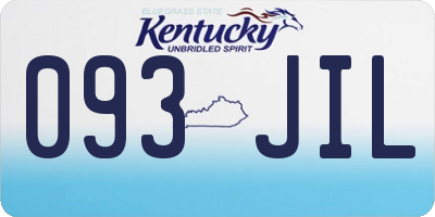 KY license plate 093JIL