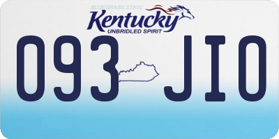 KY license plate 093JIO