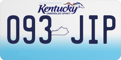 KY license plate 093JIP