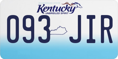 KY license plate 093JIR