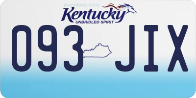 KY license plate 093JIX