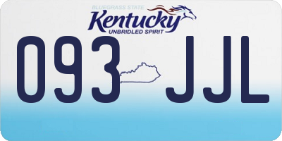 KY license plate 093JJL