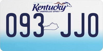 KY license plate 093JJO