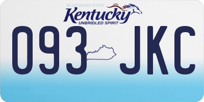 KY license plate 093JKC