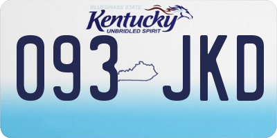 KY license plate 093JKD