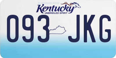 KY license plate 093JKG