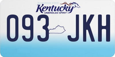 KY license plate 093JKH