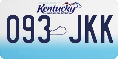 KY license plate 093JKK