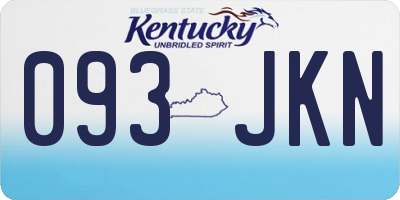 KY license plate 093JKN