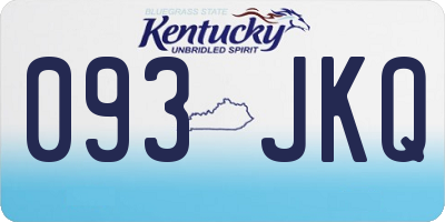 KY license plate 093JKQ