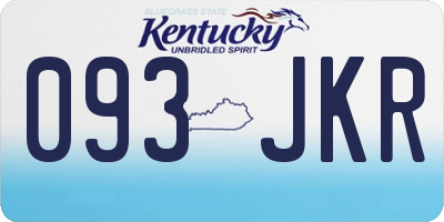 KY license plate 093JKR