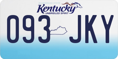 KY license plate 093JKY