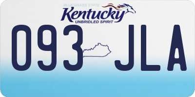 KY license plate 093JLA