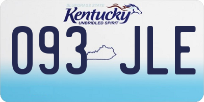 KY license plate 093JLE