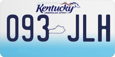KY license plate 093JLH