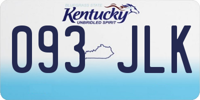 KY license plate 093JLK