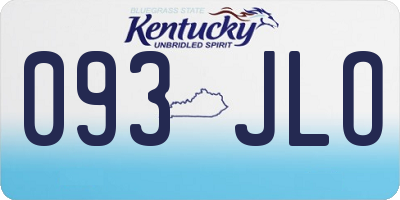 KY license plate 093JLO