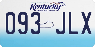 KY license plate 093JLX