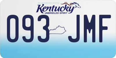 KY license plate 093JMF