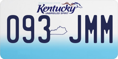 KY license plate 093JMM