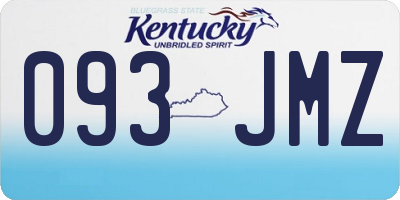 KY license plate 093JMZ