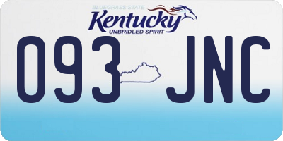 KY license plate 093JNC