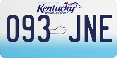 KY license plate 093JNE