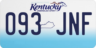 KY license plate 093JNF