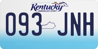 KY license plate 093JNH