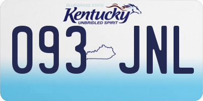 KY license plate 093JNL