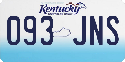 KY license plate 093JNS
