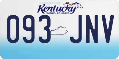 KY license plate 093JNV