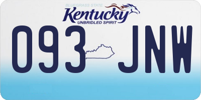 KY license plate 093JNW