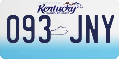 KY license plate 093JNY