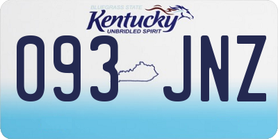 KY license plate 093JNZ
