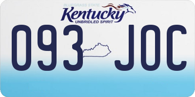 KY license plate 093JOC