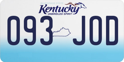 KY license plate 093JOD