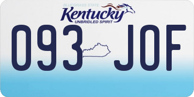 KY license plate 093JOF