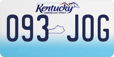 KY license plate 093JOG