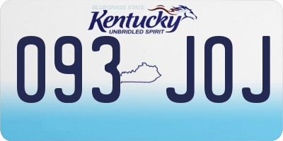 KY license plate 093JOJ