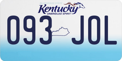 KY license plate 093JOL