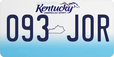 KY license plate 093JOR