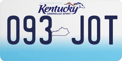 KY license plate 093JOT