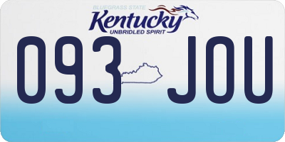 KY license plate 093JOU