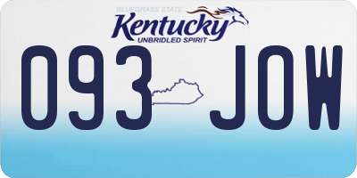 KY license plate 093JOW