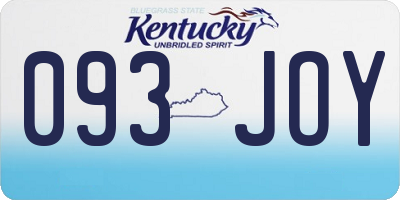 KY license plate 093JOY
